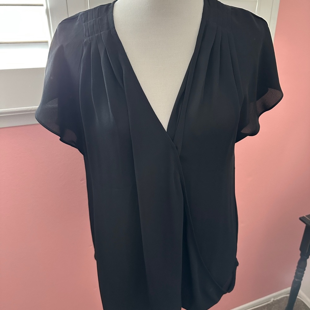 Banana Republic Black Wrap Blouse